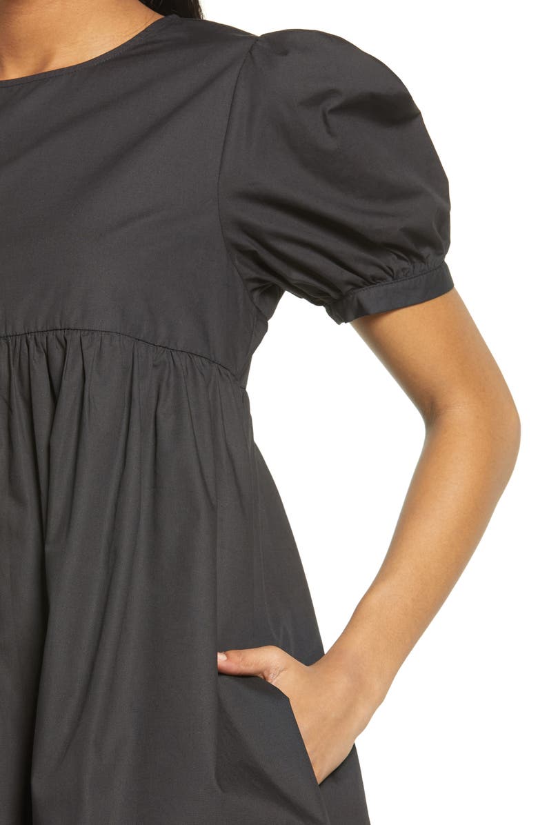 English Factory Puff Sleeve Cotton Babydoll Dress, Alternate, color, 