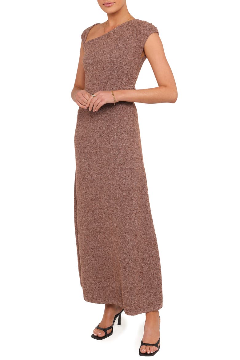 Talisa Asymmetric A-Line Dress, Alternate, color, BROWN MARLE