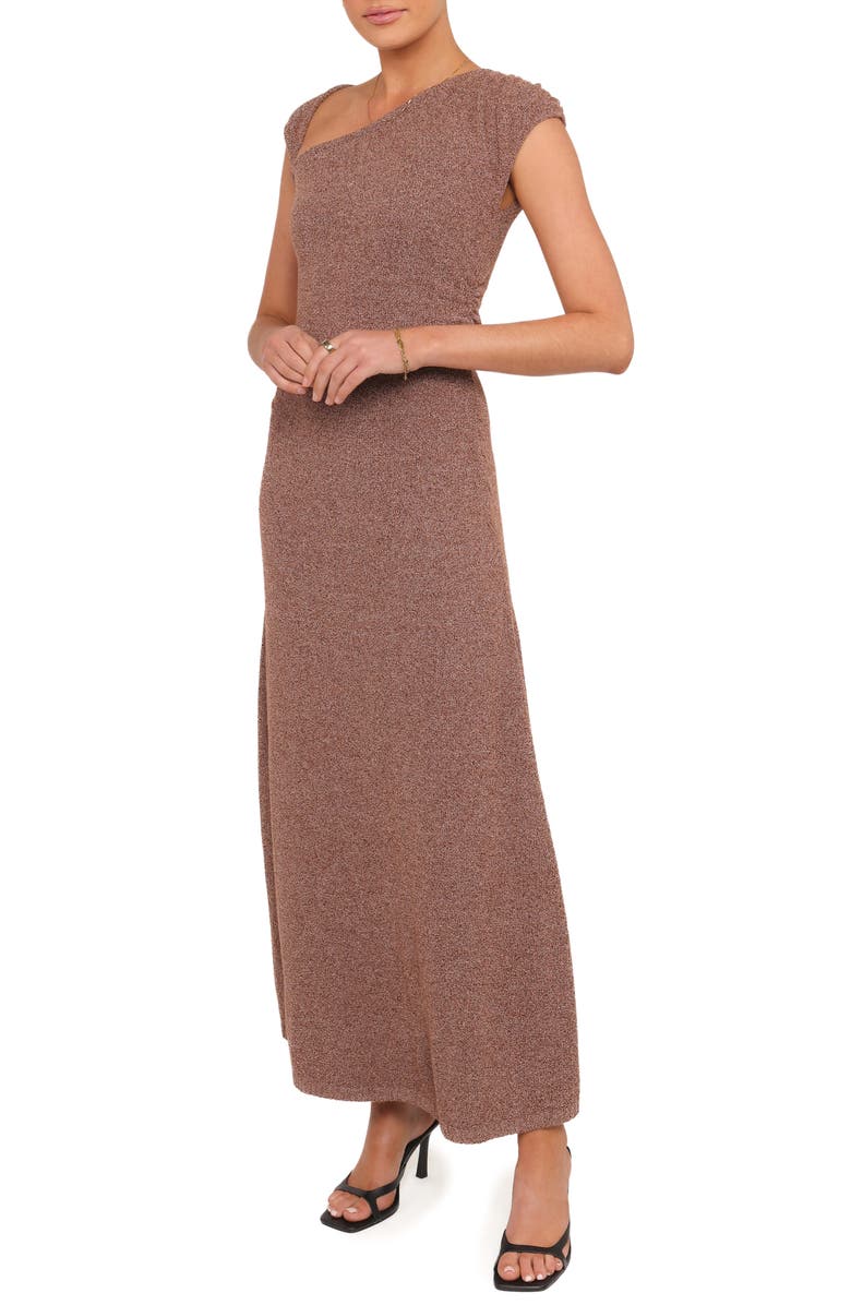 Petal & Pup Talisa Asymmetric A-Line Dress, Alternate, color, Brown Marle