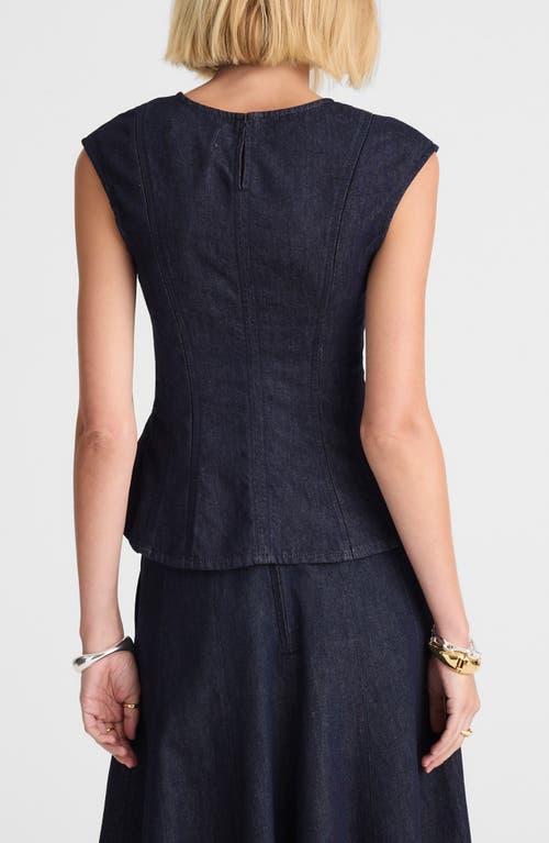 Madewell Seamed Scoop Neck Denim Top In Blue