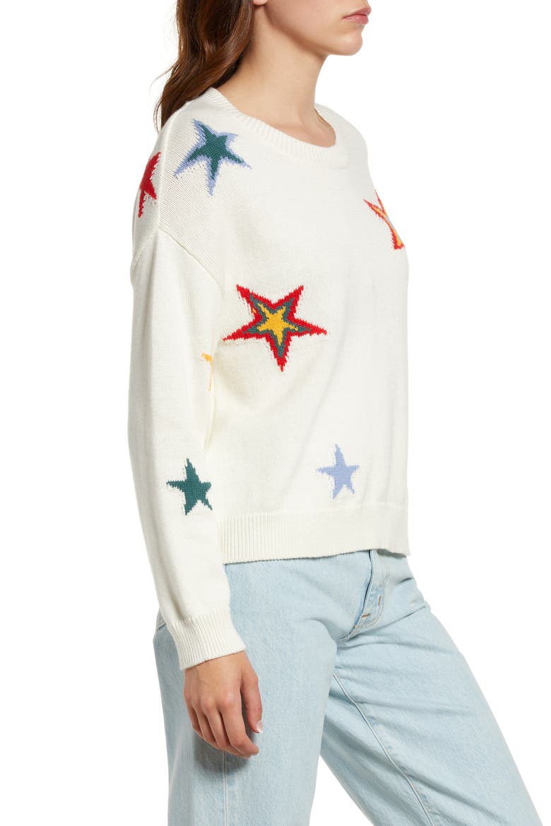 Perci Star Cotton & Cashmere Intarsia Sweater, Alternate, color, MULTI STARS