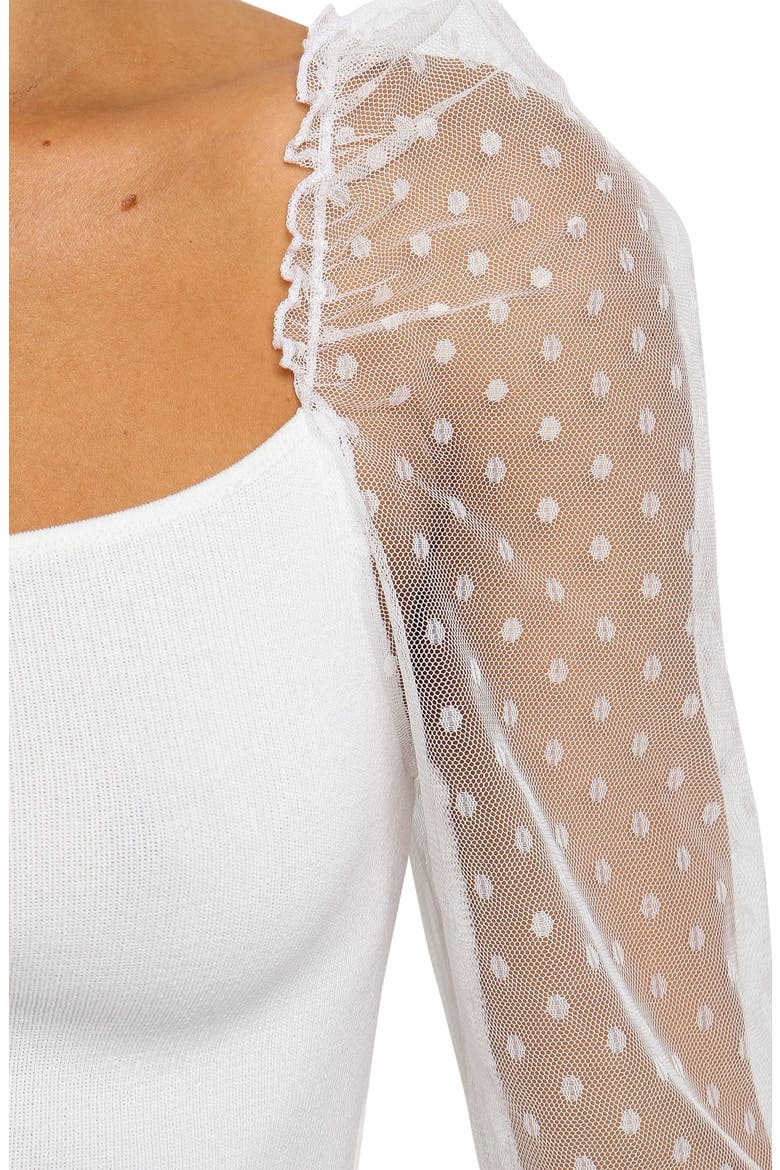 Rigala Sheer Swiss Dot Sleeve Top, Alternate, color, IVORY