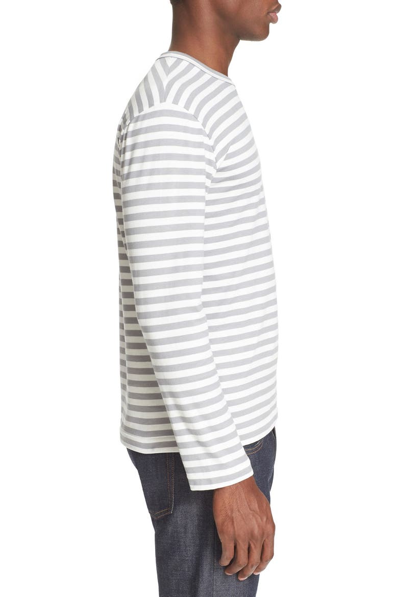 Long Sleeve Stripe Crewneck T-Shirt, Alternate, color, GREY