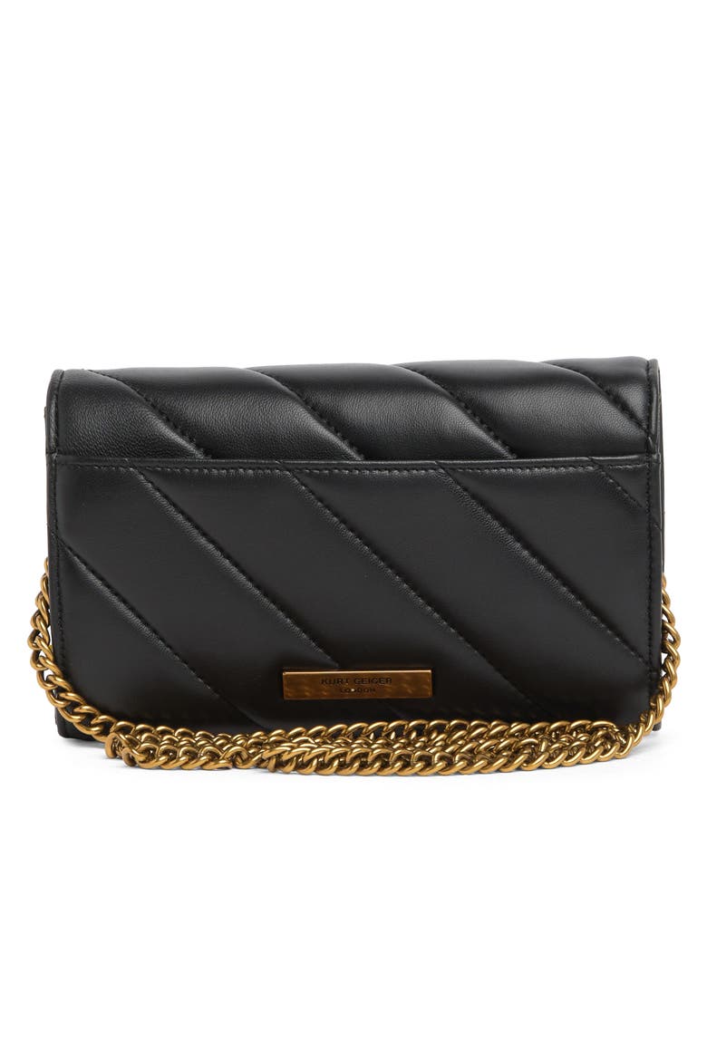 Soho Leather Wallet on Chain, Alternate, color, BLACK
