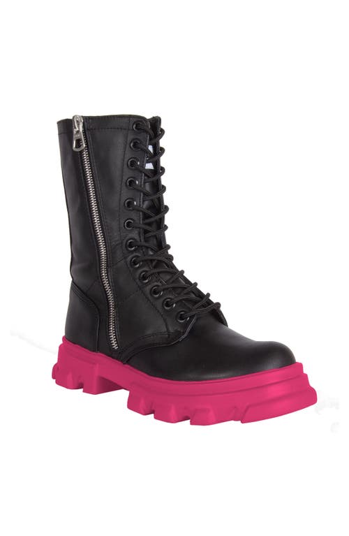 Urbnkicks High Altitude Black Leather Boots Bsb In Multi
