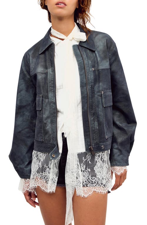 Free People We The Free Blair Faux Suede Jacket In Blue