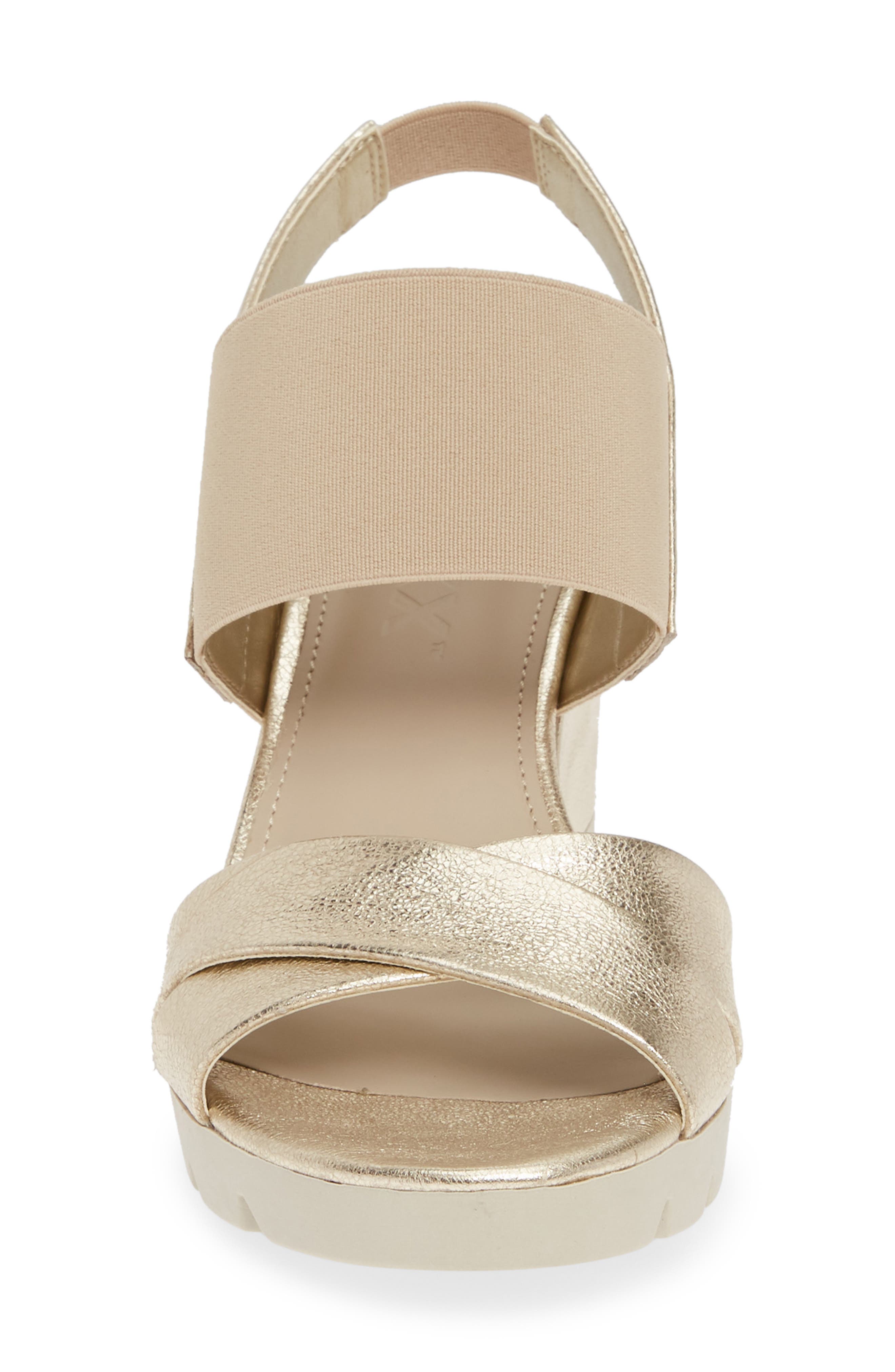 Get Over It Wedge Sandal, Alternate, color, GOLD CRINKLED LEATHER