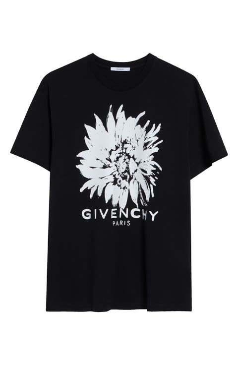 Flower Graphic Logo Cotton T-Shirt