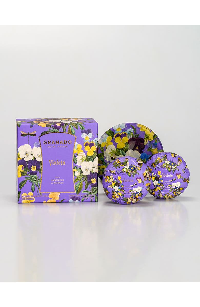 GRANADO Violeta Bar Soap Duo & Glass Tray Kit, Main, color, NO COLOR
