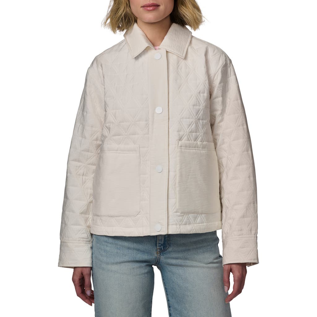 Bernardo Textured Quilted Snap-up Jacket
