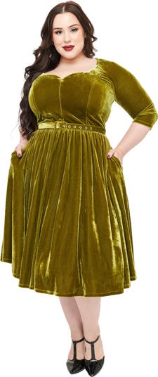 New Gold Velvet Big Swing Skirt