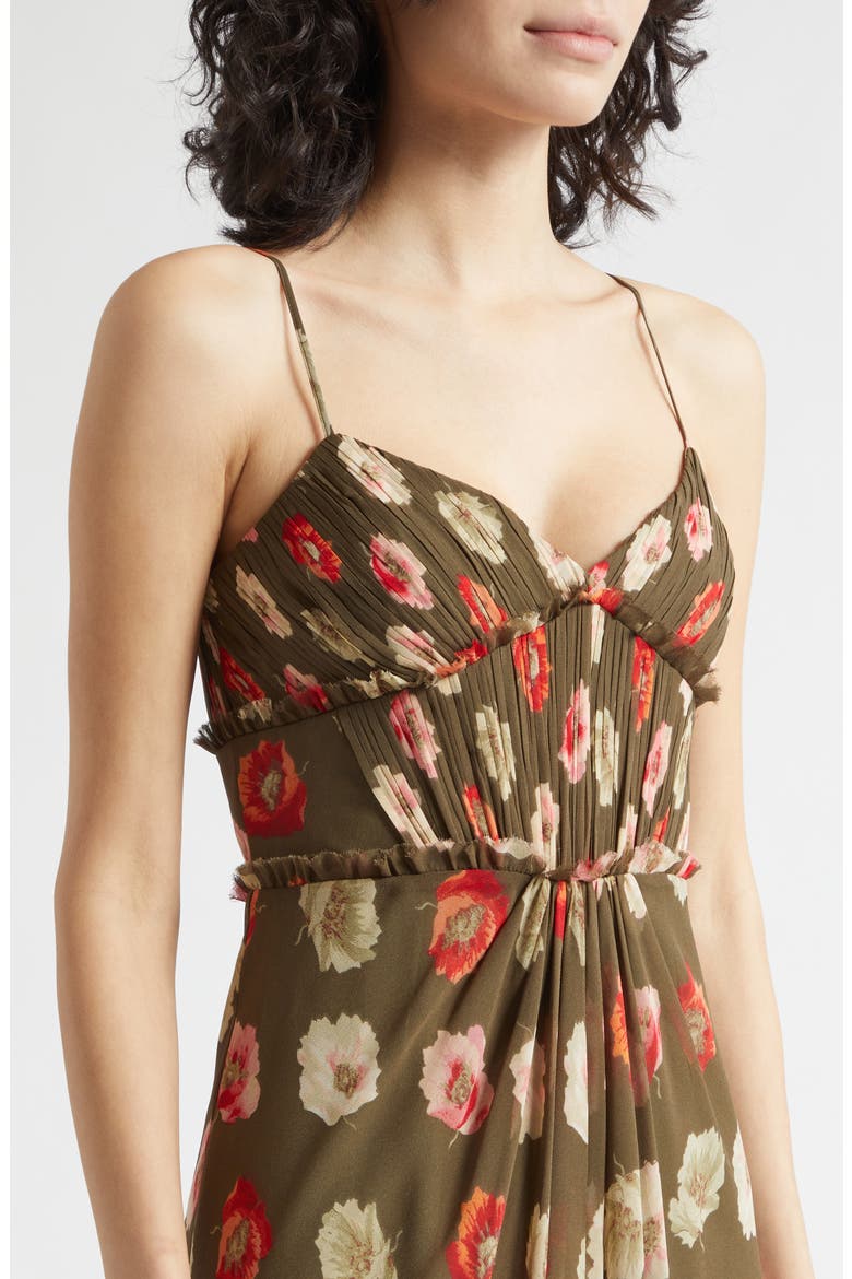 Floating Poppies Carline Slipdress, Alternate, color, DARK OLIVE MULTI
