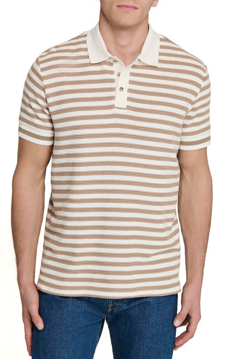 Slim Fit Short Sleeve Stripe Polo