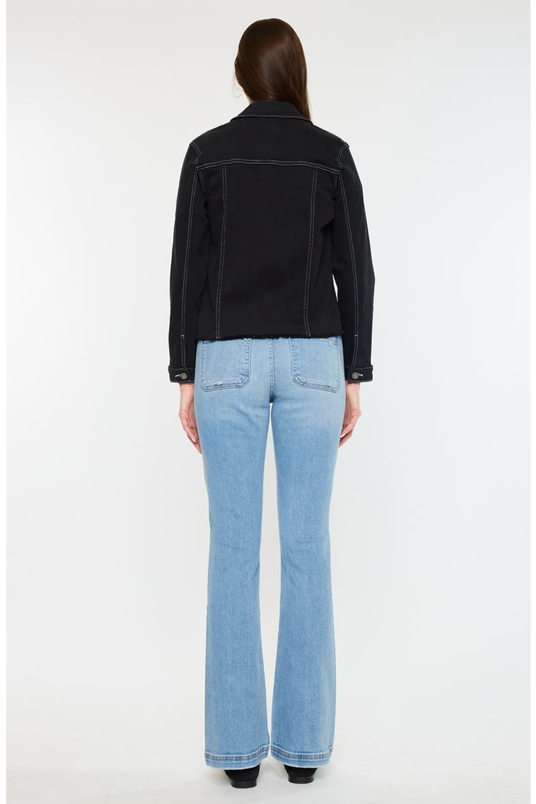 Jane Denim Jacket, Alternate, color, Black
