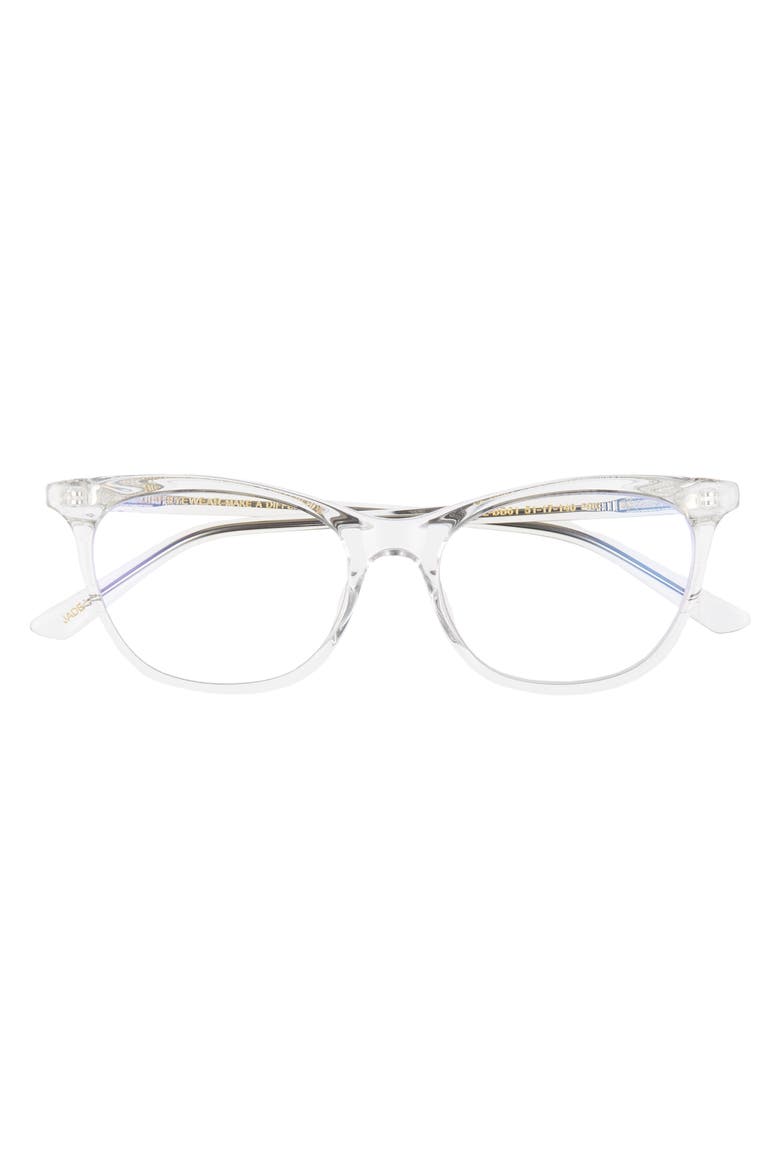 Jade 51mm Blue Light Blocking Cat Eye Glasses, Alternate, color, CLEAR CRYSTAL