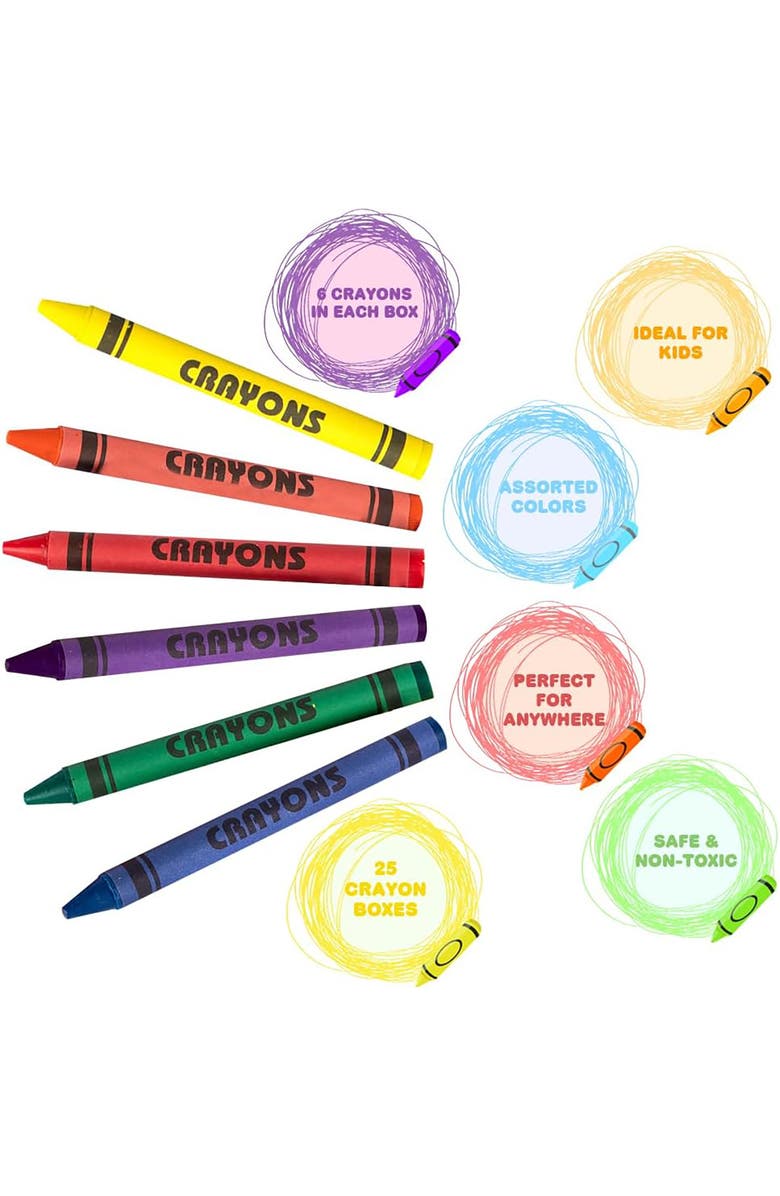 ArtCreativity Crayons Bulk Set 75 Packs (450 Total), 6 Count Boxes, Alternate, color, Multicolored