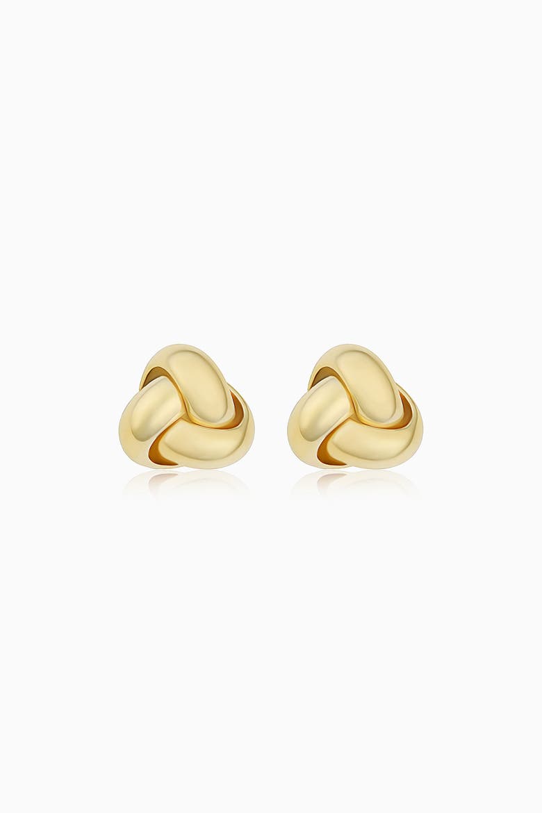 14K Gold Forget Me Knot Stud Earrings, Main, color, Yellow Gold