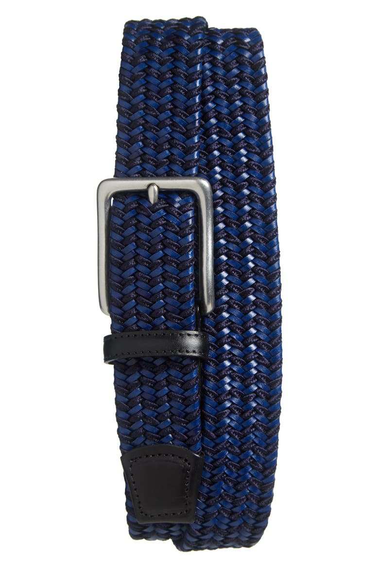 Braided Belt, Main, color, NAVY
