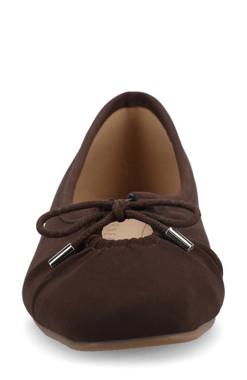 Journee Collection Callee Keyhole Square Toe Flat In Brown