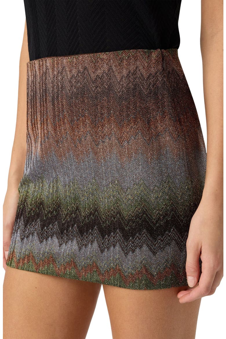 Mini Skirt In Viscose Lamé Snake Motif, Alternate, color, Multicoloured