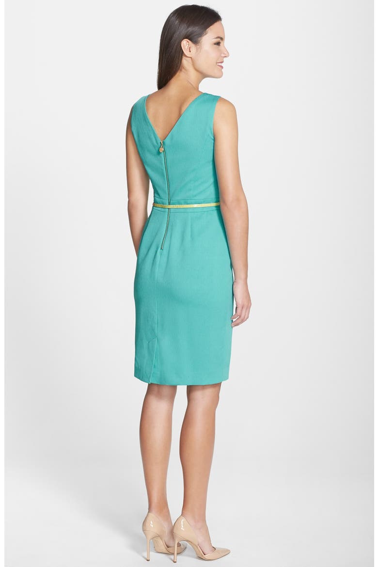 Cutout Textured Sheath Dress, Alternate, color, AQUA