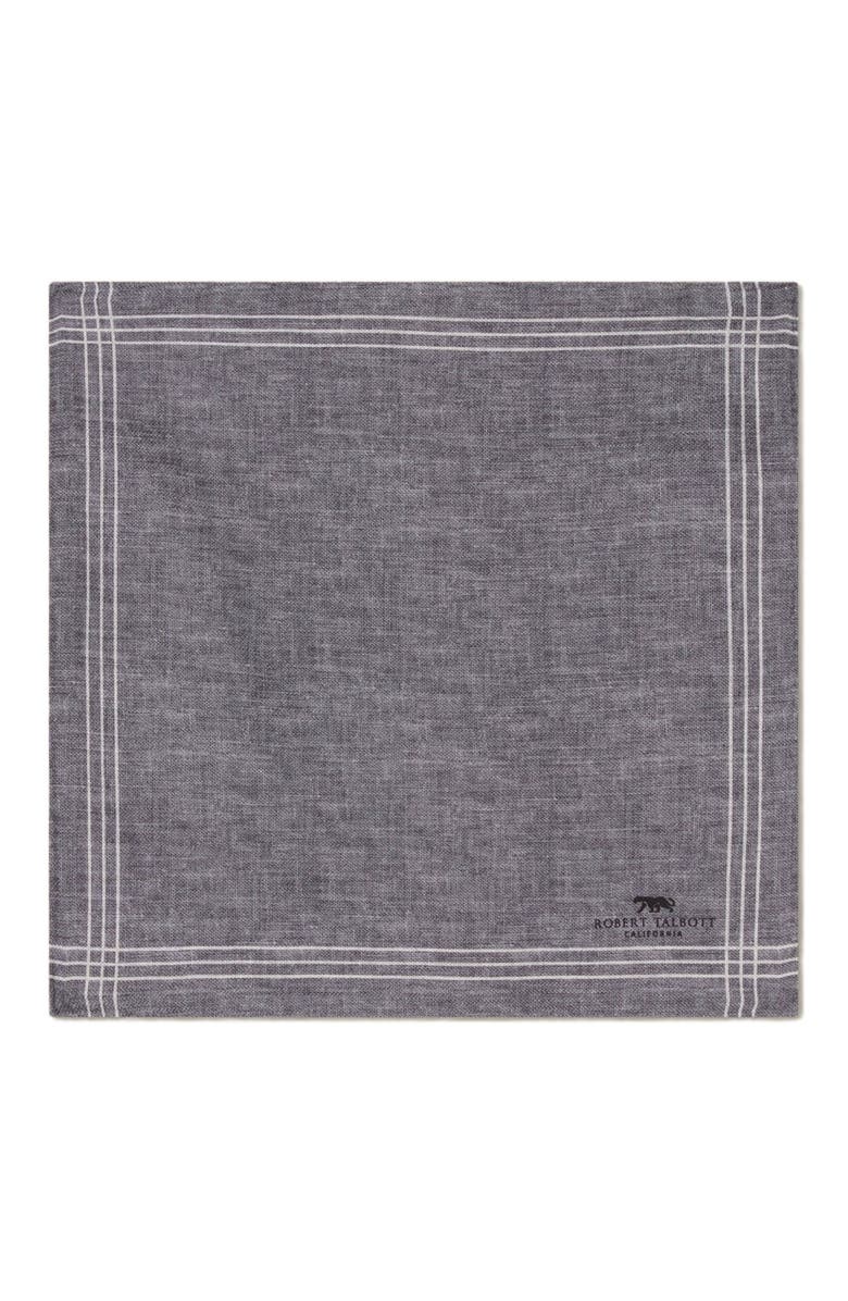 Robert Talbott Collins Reversible Silk Pocket Square, Main, color, Charcoal/Gray