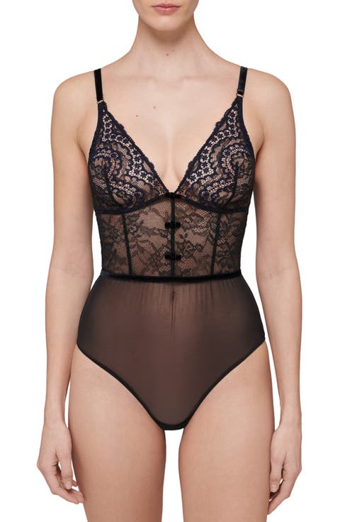 ブラックレースボディスーツ　SIMONE PERELE 激安 ブラックレースボディスーツ SIMONE PERELE 激安