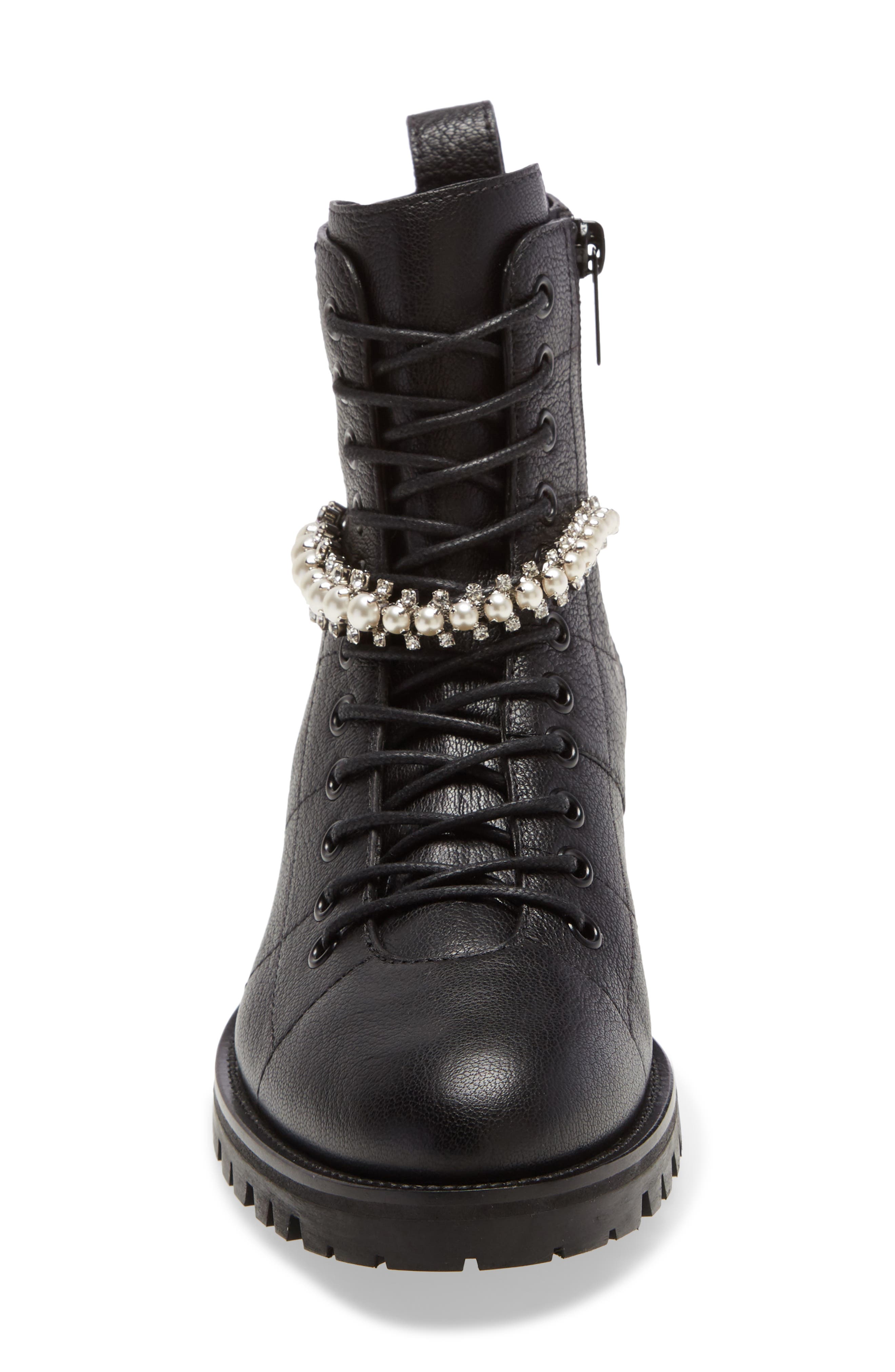 Jimmy Choo Cruz Embellished Combat Boot, Alternate, color, 