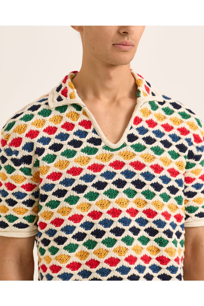 Batten Crochet Polo Fairground Polo Shirt, Alternate, color, Multi