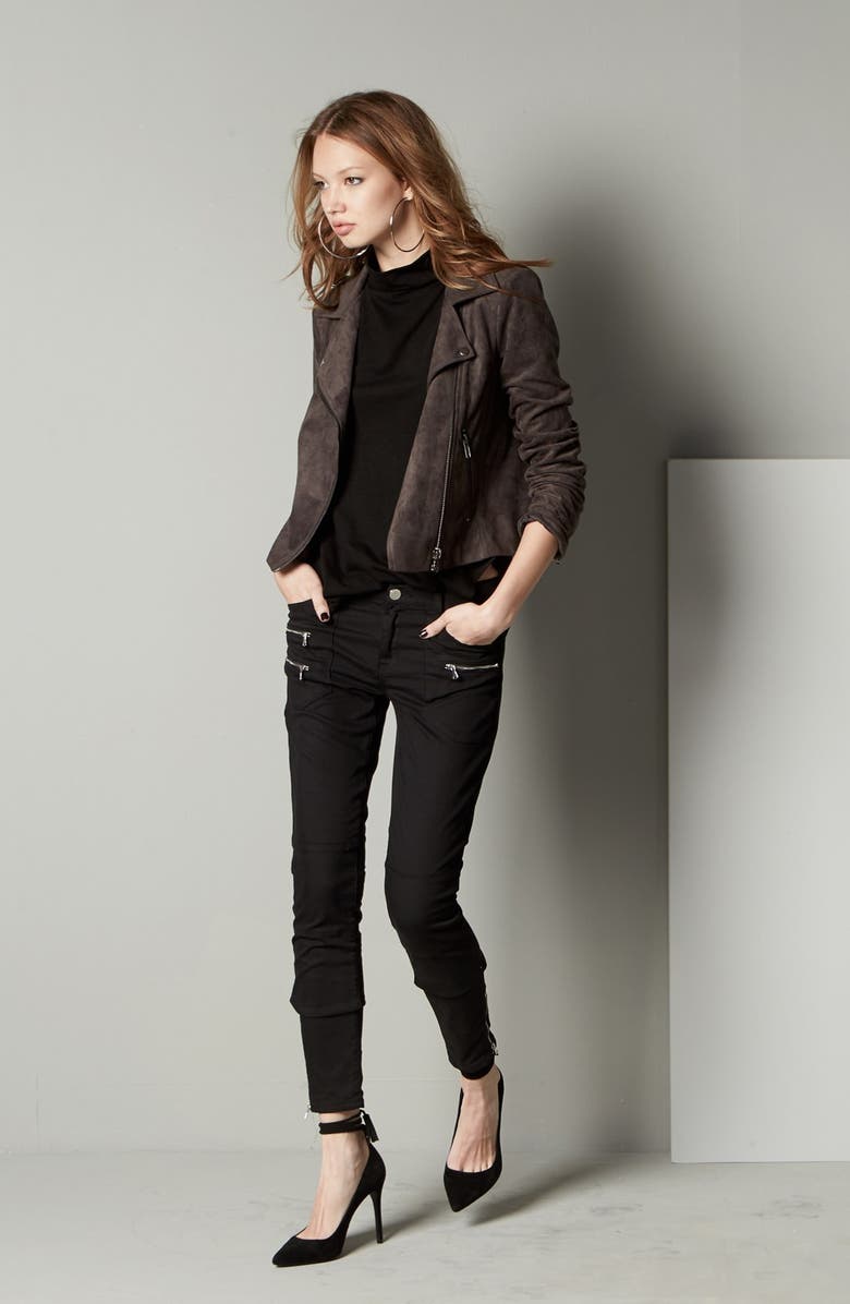 ASTR the Label ASTR Faux Suede Moto Jacket, Alternate, color,