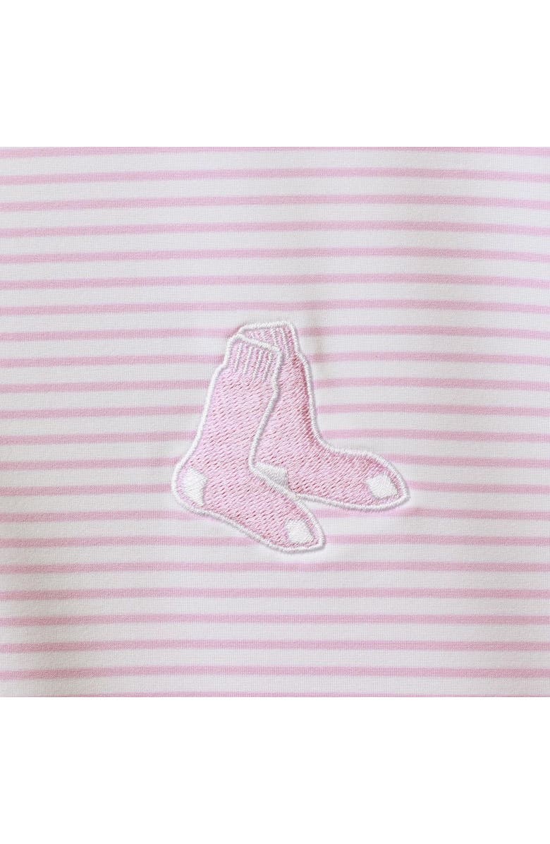 vineyard vines Men's Vineyard Vines Pink/White Boston Red Sox Bradley Stripe Polo, Alternate, color,