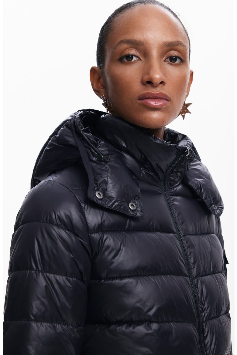 Mich Layered Puffer Coat, Alternate, color, BLACK