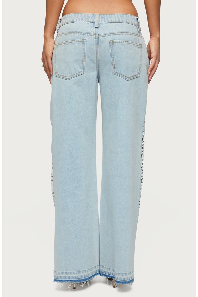 Open Stitch Low Rise Wide Leg Jeans, Alternate, color, LIGHT-BLUE-WASHED