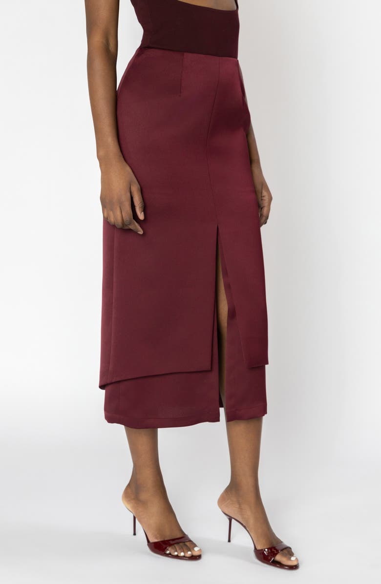 ISRAELLA KOBLA Aditi Midi Skirt, Alternate, color, Burgundy