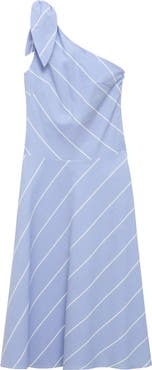 MANGO Asymmetric Stripe A-Line Dress