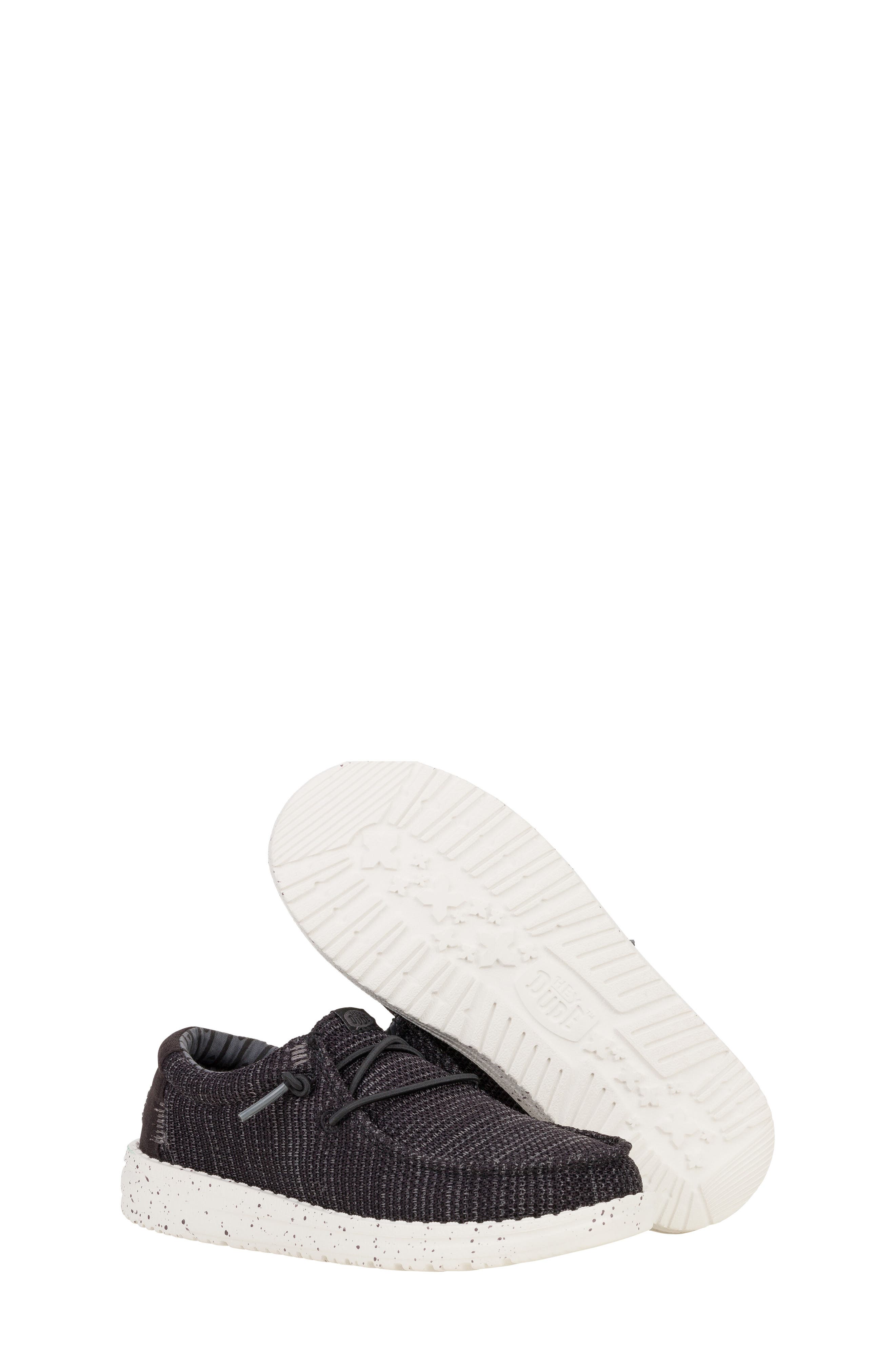 Kids' Wally Y Stretch Sox Slip-On, Alternate, color, BLACK/ WHITE