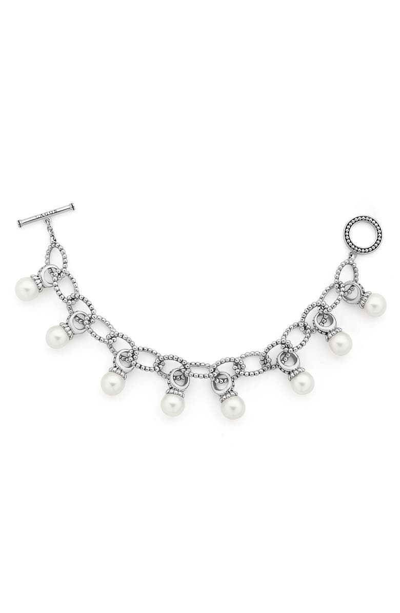 LAGOS Luna Pearl Link Bracelet, Alternate, color, 
