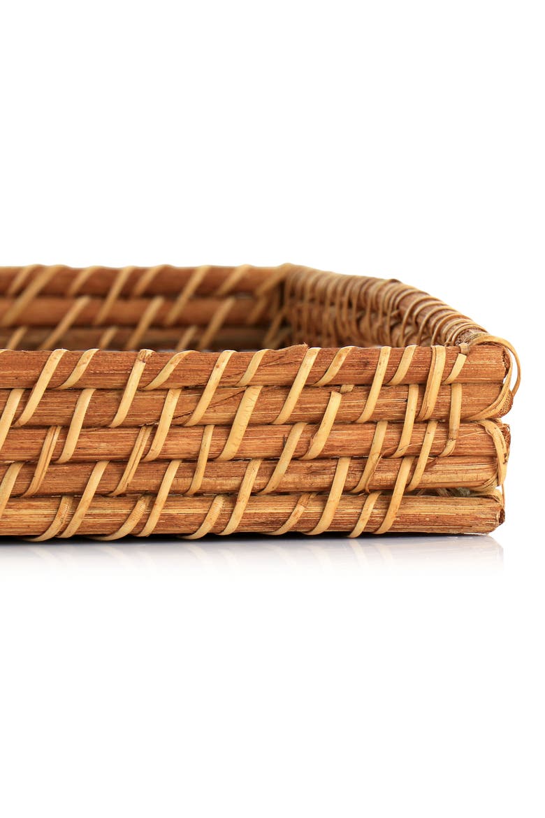 16 Inch Rattan Woven Serving Tray, Alternate, color, Brown