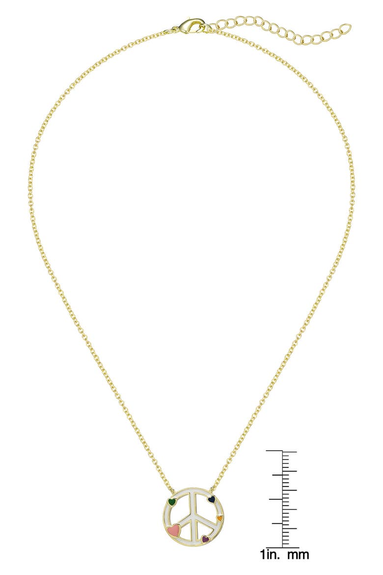 Kids' Peace & Love Pendant Necklace, Alternate, color, PINK