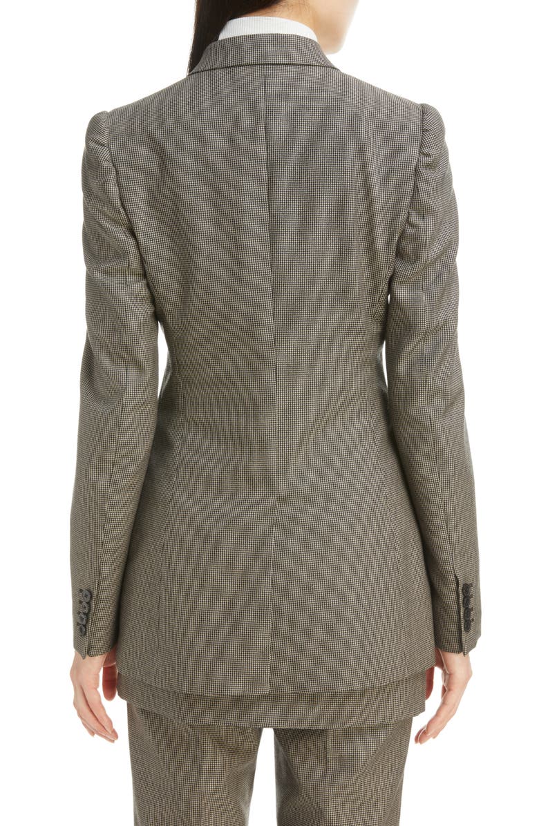 Dries Van Noten Bow Double Breasted Wool Tweed Blazer, Alternate, color,