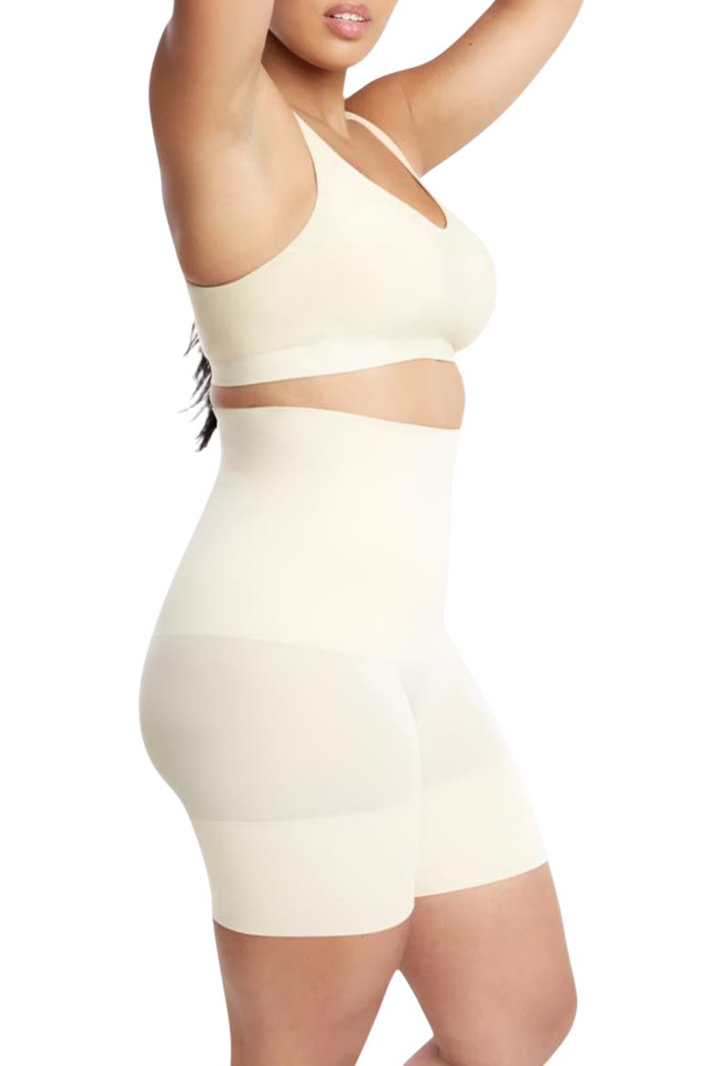 High Waist Shaping Shorts, Alternate, color, Nude