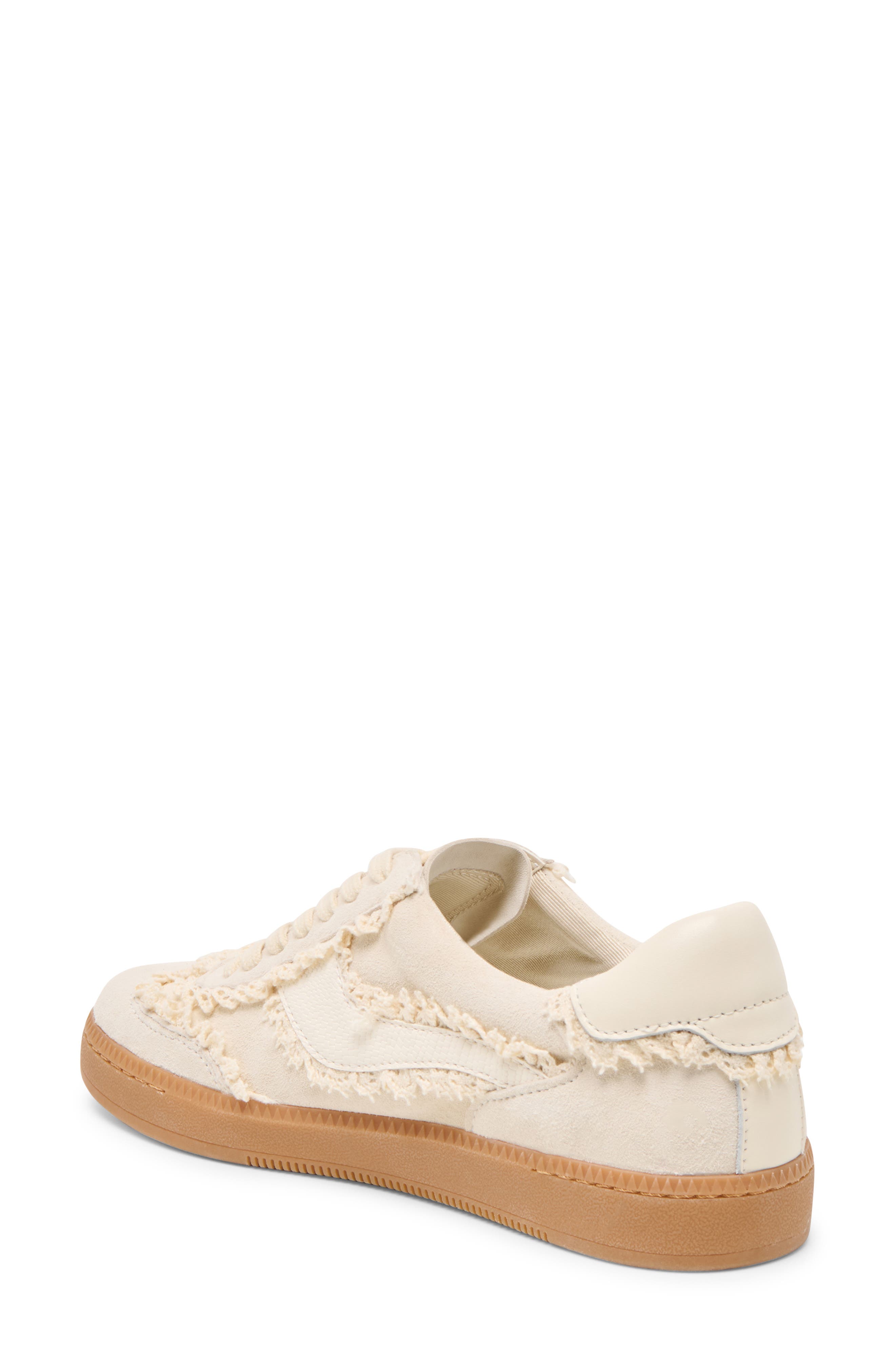 Dolce Vita Notice Lace Trim Sneaker, Alternate, color, Ivory Suede