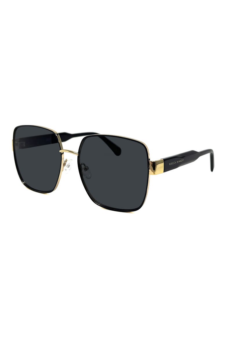 Tayden 55mm Square Sunglasses, Alternate, color, BLACK