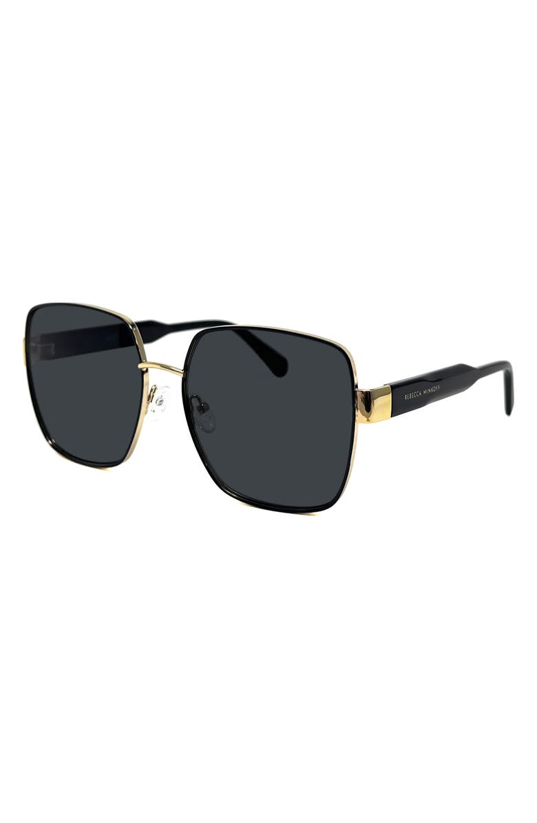 Rebecca Minkoff Tayden 55mm Square Sunglasses, Alternate, color, Black
