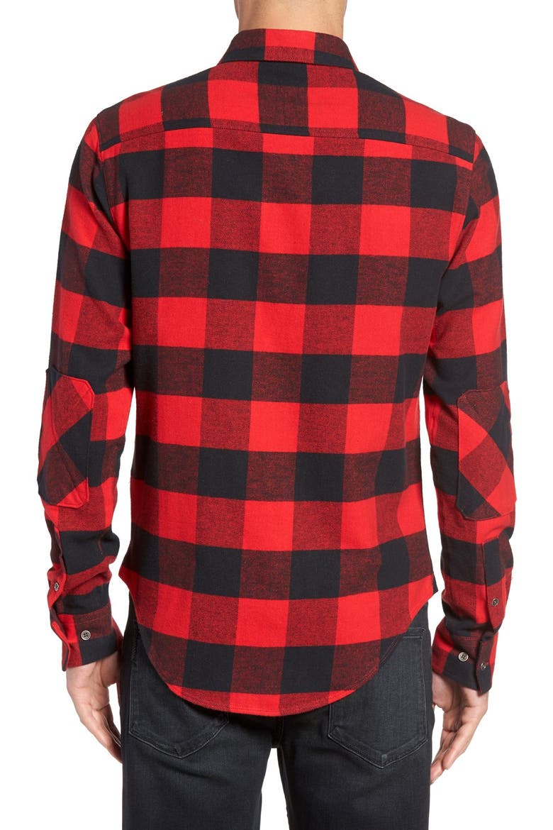 Z.A.K. Trim Fit Buffalo Check Flannel Shirt, Alternate, color, RED/ BLACK BUFFALO