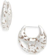 SHANA CAVE Lace Crescent Hoop Earrings