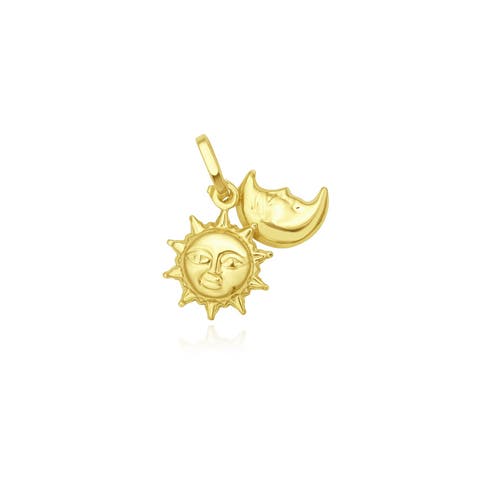 Gold Sun and Moon Charm