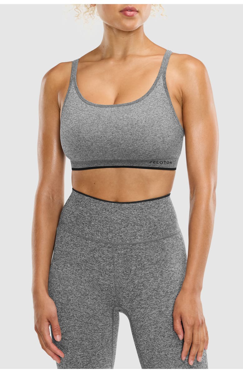 Peloton Seamless Melange Cami Bra, Main, color, Black