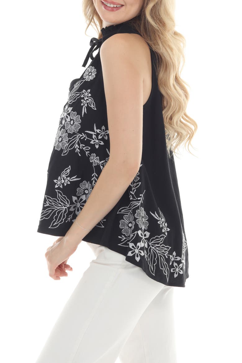Floral Halter Swing Top, Alternate, color, BLACK
