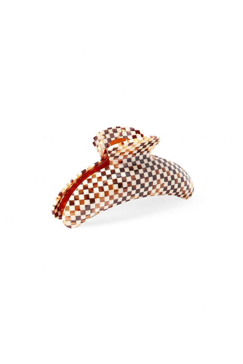 Jumbo Heirloom Claw, Alternate, color, Tortoise Checker